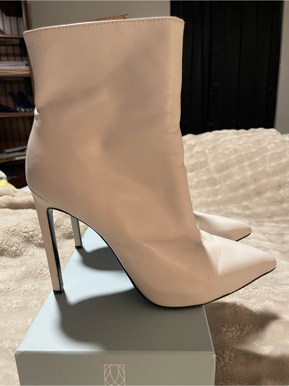 Tony Bianco Women's Pointed-Toe High Heel Ankle Boots in White